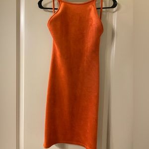 Small burnt orange cross back dress.